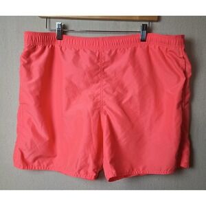 Body Glove Swim‎ Trunks Neon Coral Elastic Waist Beach Shorts Size Large X